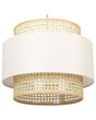 Pendant Lamp Natural Beige Rattan Polyester Shade Boho Lighting Hanging Light Beliani