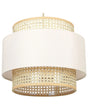Pendant Lamp Natural Beige Rattan Polyester Shade Boho Lighting Hanging Light Beliani