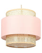 Pendant Lamp Natural Pink Rattan Polyester Shade Boho Lighting Hanging Light Beliani