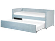 Trundle Bed Light Blue Velvet EU Single Wooden Slats Daybed Glamour Decorative Studs Beliani