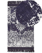 Area Rug Violet and White Viscose with Cotton Backing with Fringes 80 x 150 cm Style Vintage Distressed Pattern Beliani