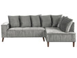 Corner Sofa Light Grey Velvet Fabric Cushions Metal Legs with Wood Finish Beliani