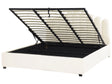 Storage Bed Off White Velvet EU Super King Size 6ft Sea Shell Headboard Slatted Base  Beliani