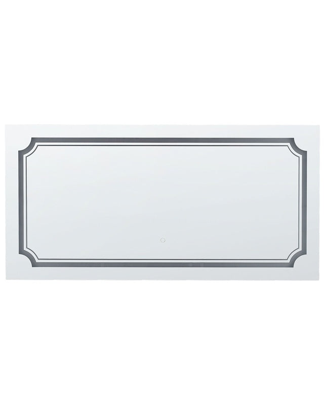 Wall Mounted Hanging LED Mirror 120 x 60 cm Rectangular Modern Contemporary Bathroom Vanity Make-Up Bedroom Beliani