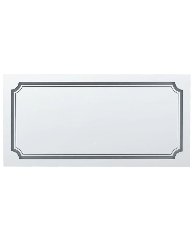Wall Mounted Hanging LED Mirror 120 x 60 cm Rectangular Modern Contemporary Bathroom Vanity Make-Up Bedroom Beliani