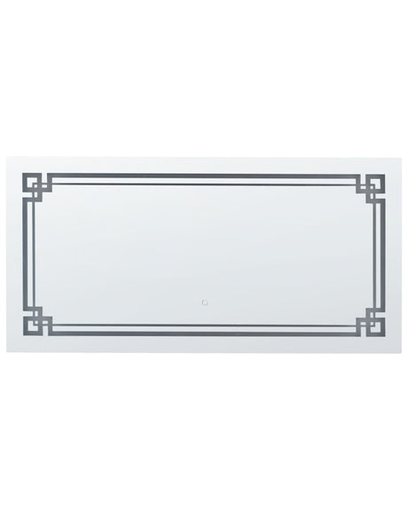 Wall Mounted Hanging LED Mirror 120 x 60 cm Rectangular Modern Contemporary Bathroom Vanity Make-Up Bedroom Beliani