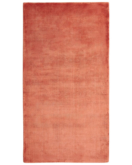 Area Rug Orange Viscose 80 x 150 cm Tufted Low Pile Modern Beliani