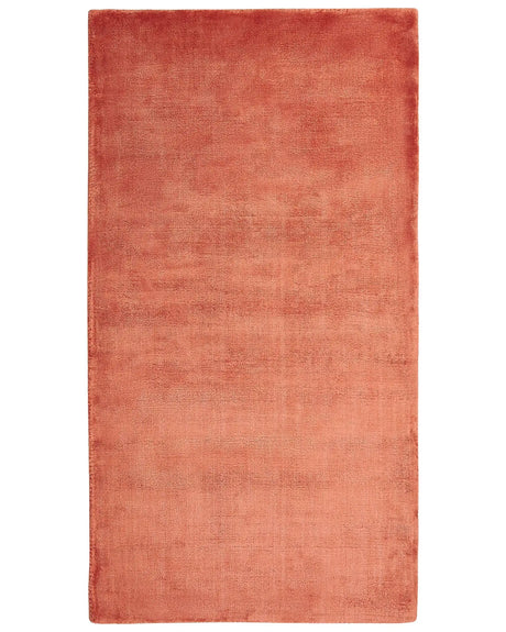 Area Rug Orange Viscose 80 x 150 cm Tufted Low Pile Modern Beliani