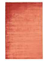 Area Rug Orange Viscose 140 x 200 cm Tufted Low Pile Modern Beliani