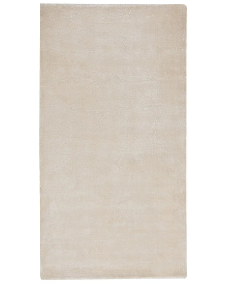 Area Rug Light Beige Viscose 80 x 150 cm Tufted Low Pile Modern Beliani
