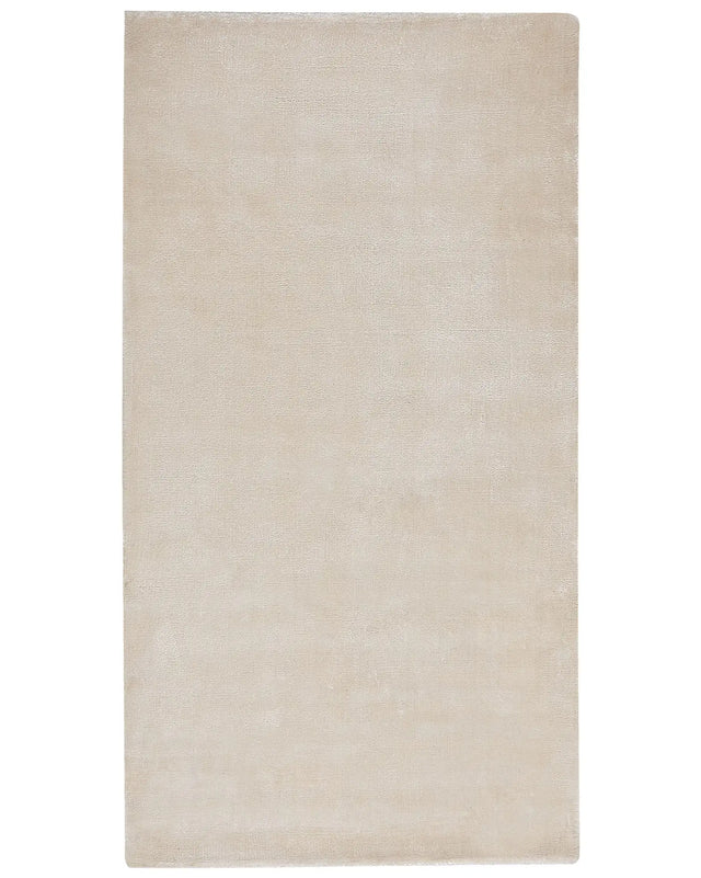 Area Rug Light Beige Viscose 80 x 150 cm Tufted Low Pile Modern Beliani
