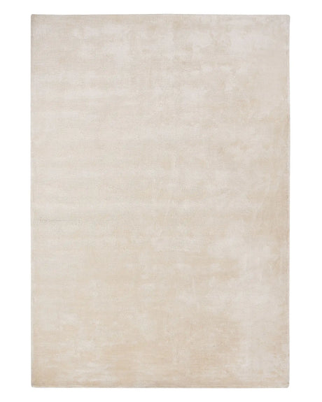 Area Rug Light Beige Viscose 140 x 200 cm Tufted Low Pile Modern Beliani