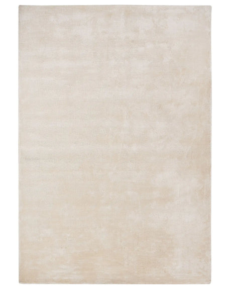 Area Rug Light Beige Viscose 160 x 230 cm Tufted Low Pile Modern Beliani
