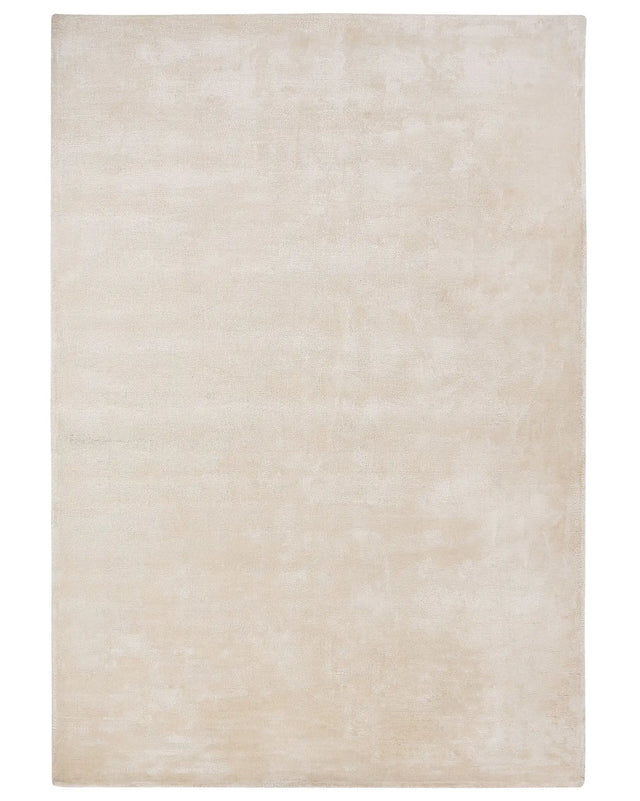 Area Rug Light Beige Viscose 160 x 230 cm Tufted Low Pile Modern Beliani