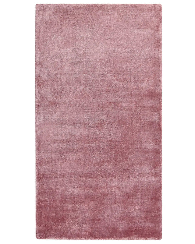 Area Rug Pink Viscose 80 x 150 cm Tufted Low Pile Modern Beliani