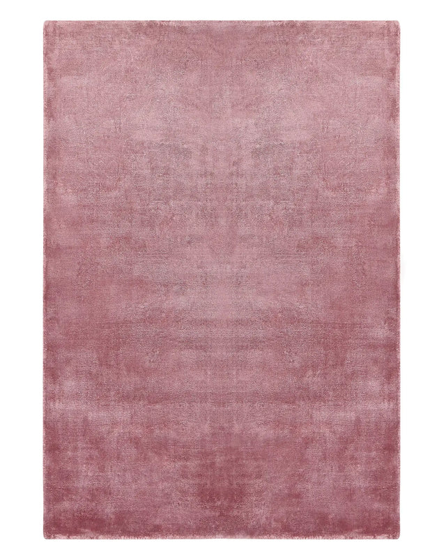 Area Rug Pink Viscose 140 x 200 cm Tufted Low Pile Modern Beliani