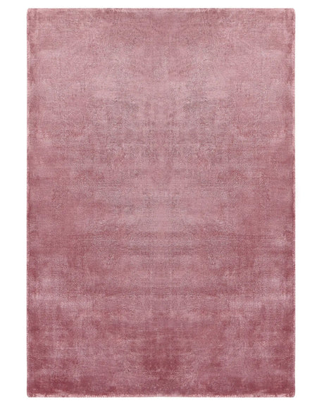 Area Rug Pink Viscose 160 x 230 cm Tufted Low Pile Modern Beliani