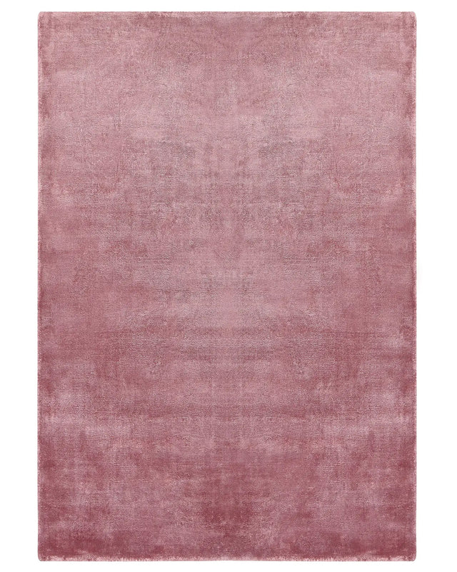 Area Rug Pink Viscose 160 x 230 cm Tufted Low Pile Modern Beliani