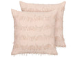 Decorative Cushion Pink Fabric 45 x 45 cm With Tassels Boho Retro Decor Accessories Beliani