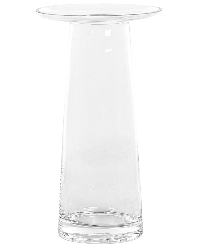 Flower Vase Transparent Glass 26 cm Decorative Round Shape Tabletop Home Decoration Modern Design Beliani