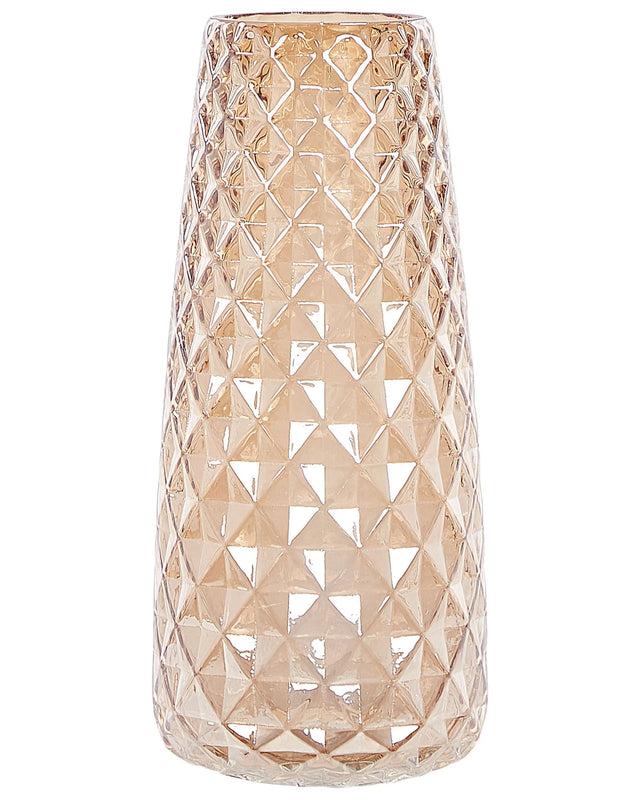 Flower Vase Orange Glass 23 cm Decorative Tabletop Home Decoration Modern Design Beliani