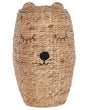 Wicker Bear Basket Natural Water Hyacinth Woven Toy Hamper Child's Room Accessory Beliani