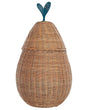 Wicker Pear Basket Natural Rattan Woven Toy Hamper Child's Room Accessory Beliani