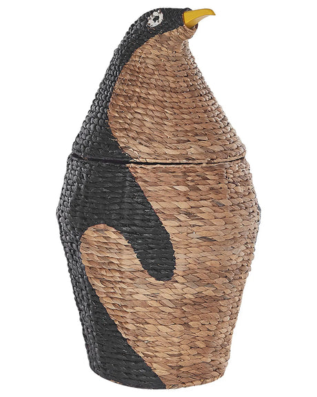 Wicker Penguin Basket Natural Water Hyacinth Woven Toy Hamper Child's Room Accessory Beliani