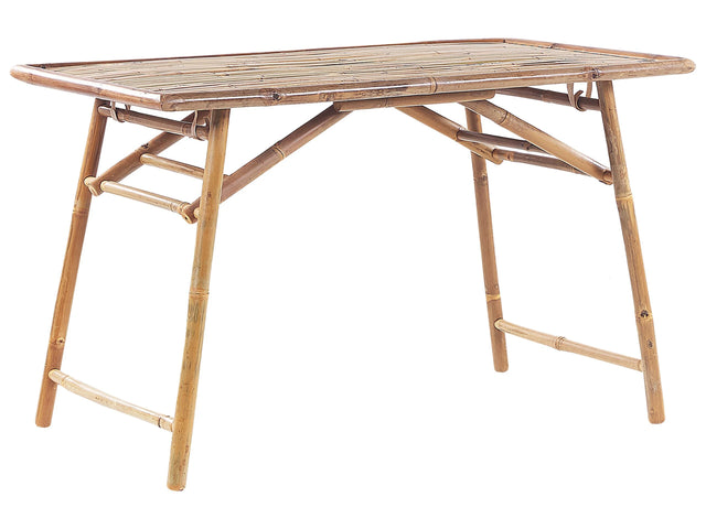 Bamboo Garden Dining Table Light Wood 120 x 70 cm Folding Outdoor  Rectangular Beliani