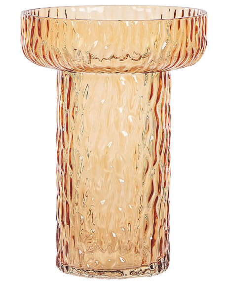 Flower Vase Orange Glass 20 cm Decorative Tabletop Home Decoration Modern Retro Design Beliani