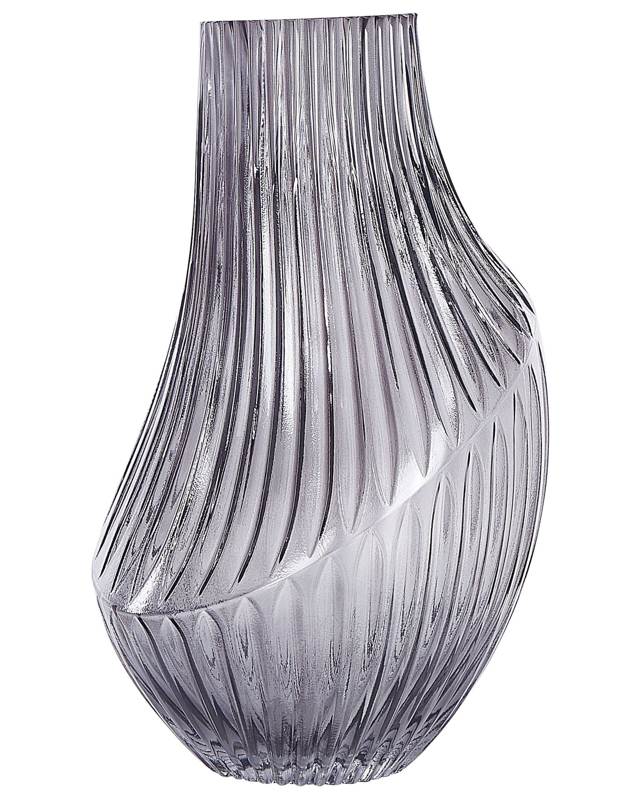 Tall Decorative Vase Grey 36 cm Abstract Shape Modern Living Room Bedroom Beliani