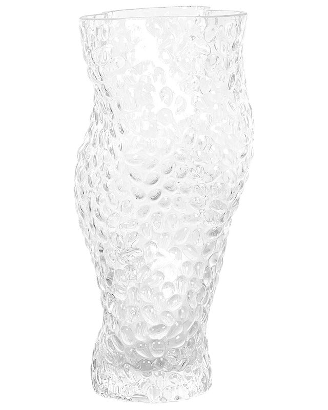 Flower Vase Transparent Glass 23 cm Decorative Tabletop Home Decoration Modern Design Beliani