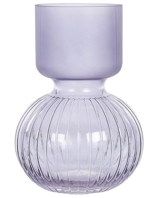 Flower Vase Purple Glass 26 cm Decorative Tabletop Home Decoration Modern Retro Design Beliani