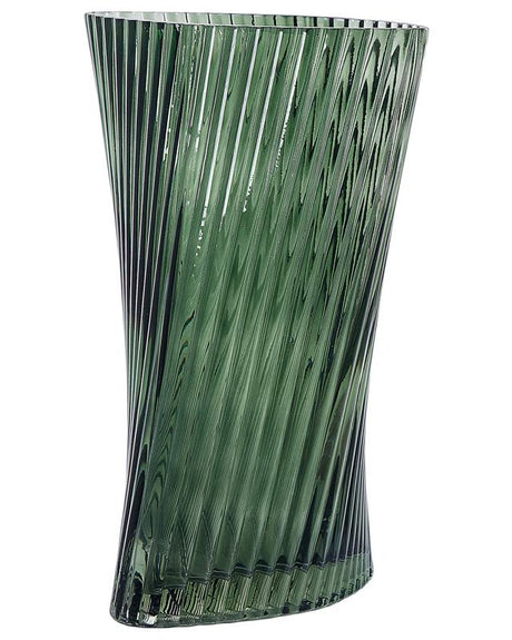 Flower Vase Green Glass 26 cm Decorative Tabletop Home Decoration Modern Design Beliani