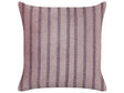 Decorative Cushion Pink Velvet and Cotton 45 x 45 cm Striped Block Printed Boho Decor Accessories Beliani