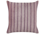 Decorative Cushion Pink Velvet and Cotton 45 x 45 cm Striped Block Printed Boho Decor Accessories Beliani