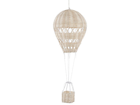 Hot Air Balloon Hanging Decor Natural Lattan Handmade Kid's Room Decoration Accessory Beliani