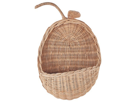 Wall Basket Apple Decor Natural Rattan Handmade Kid's Room Decoration Accessory Beliani