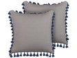 Set of 2 Scatter Cushions Grey 45 x 45 cm Decorative Throw Pillows Removable Covers Zipper Closure Basic Traditional Style Beliani