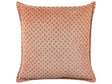 Decorative Cushion Pink Velvet 45 x 45 cm Diamond Pattern Block Printed Boho Decor Accessories Beliani