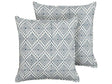 Cotton Cushions Blue and White 45 x 45 cm Hand Block Print Removable Covers Zipper Oriental Pattern  Beliani