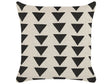 Scatter Cushion Beige and Black Cotton 45 x 45 cm Triangle Geometric Pattern Handmade Removable Cover with Filling Beliani