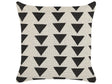 Scatter Cushion Beige and Black Cotton 45 x 45 cm Triangle Geometric Pattern Handmade Removable Cover with Filling Beliani