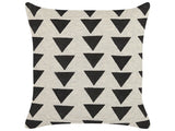 Scatter Cushion Beige and Black Cotton 45 x 45 cm Triangle Geometric Pattern Handmade Removable Cover with Filling Beliani
