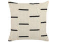 Scatter Cushion Beige and Black Cotton 45 x 45 cm Striped Geometric Pattern Handmade Removable Cover with Filling Beliani