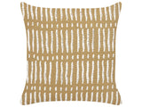 Scatter Cushion Beige and White Cotton 45 x 45 cm Striped Geometric Pattern Handmade Removable Cover with Filling Beliani