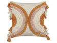 Scatter Cushion Multicolour Cotton 45 x 45 cm Geometric Pattern Tassels Removable Cover with Filling Boho Style Beliani