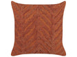 Scatter Cushion Orange Cotton 45 x 45 cm Geometric Pattern  Removable Cover with Filling Boho Style Beliani