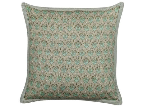 Decorative Cushion Cotton Leaf Pattern 45 x 45 cm Removable Cover Zipper Decor Accessories Beliani