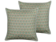 Decorative Cushions Cotton Leaf Pattern 45 x 45 cm Removable Cover Zipper Decor Accessories Beliani